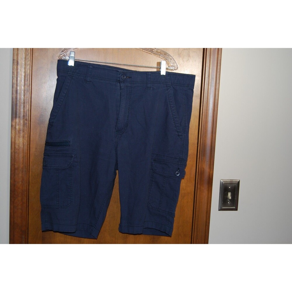 WearFirst Cargo Shorts Free Band Mens 40 Navy Blue 7 Pockets